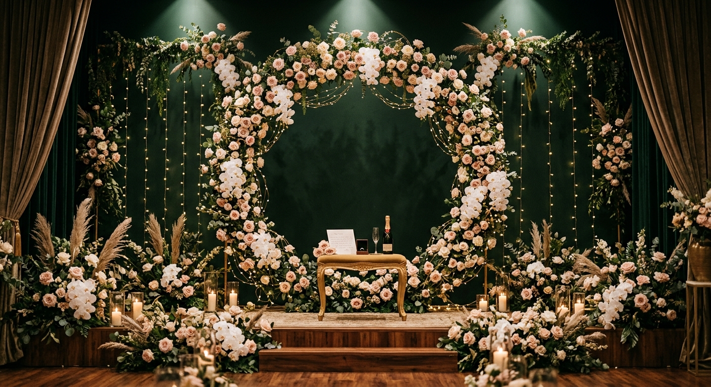 Engagements decoration by Utsav Flowers
